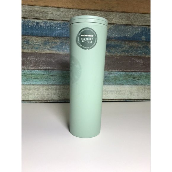 Starbucks 2020 Recycled Eco-friendly Matte Mint Green 16oz Hot Tumbler Used  - Picture 3 of 11